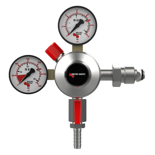 Micro Matic Regulador Primario de Nitrógeno Premium Plus de Doble Calibre - Baja presión - 0 - 60 PSI