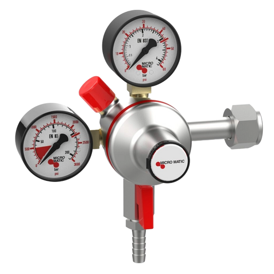 Micro Matic Regulador Premium de CO2 Primario de Baja presion 0 - 60 PSI con 2 indicadores