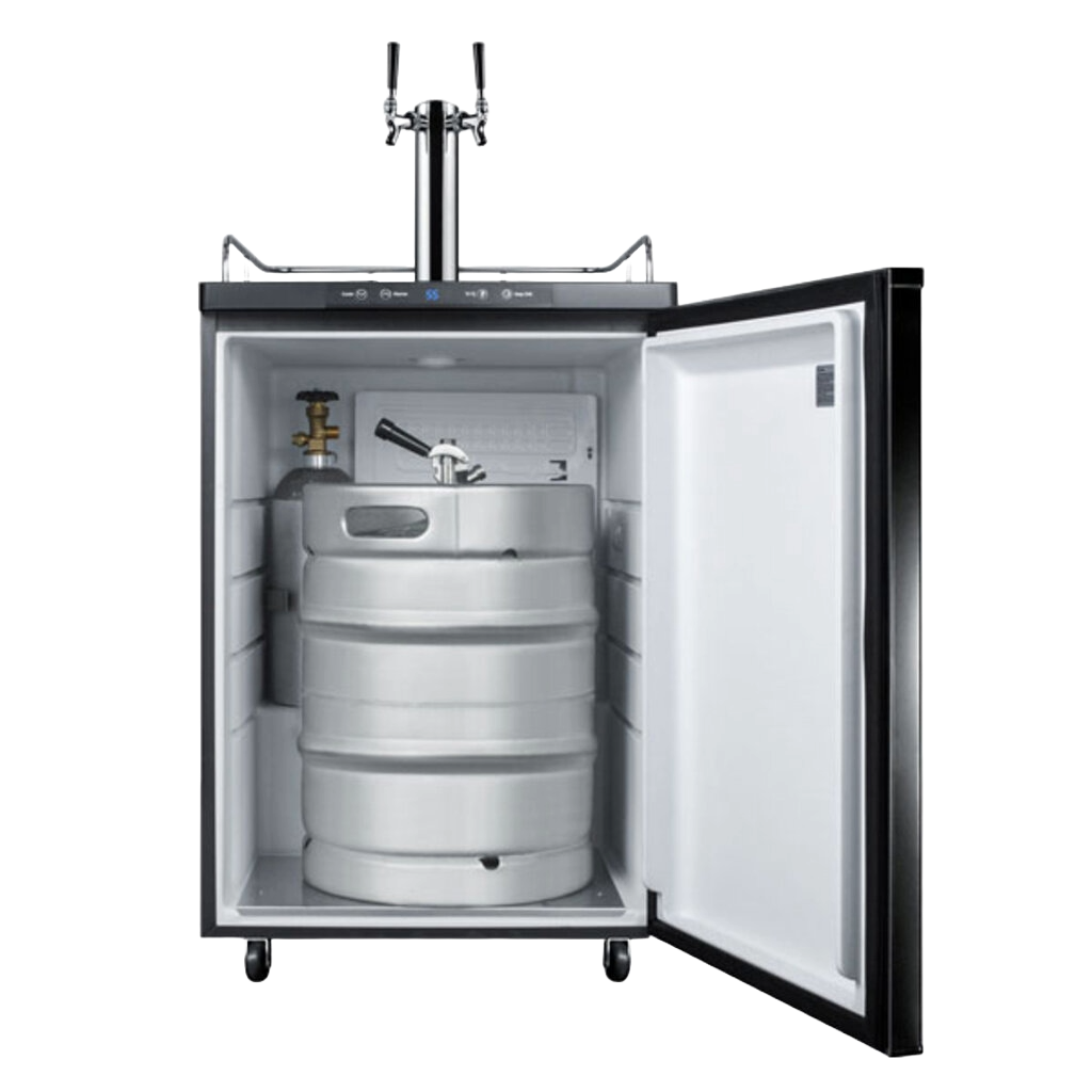 Micro Matic Summit Kegerator - Independiente - 2 grifos - 1 (1/2) barril - 23-3/4" con Kit de Limpieza y Servicio