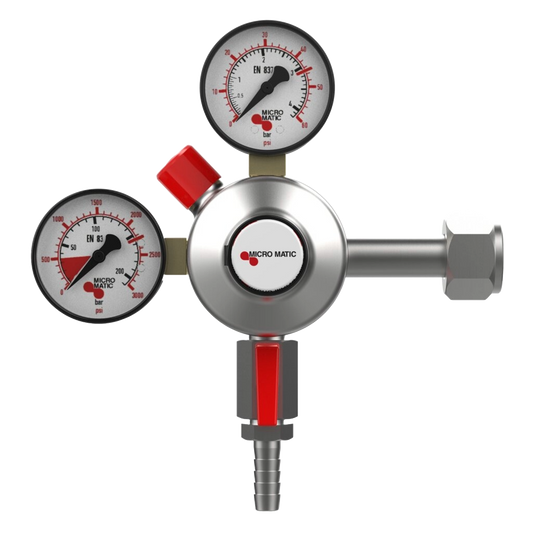 Micro Matic Regulador Premium de CO2 Primario de Baja presion 0 - 60 PSI con 2 indicadores