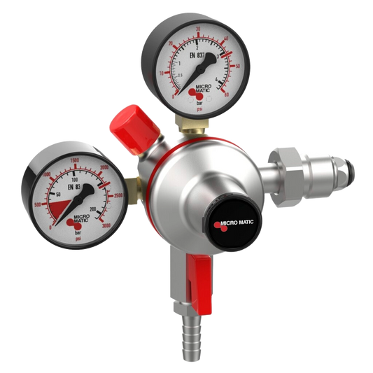 Micro Matic Regulador Primario de Nitrógeno Premium Plus de Doble Calibre - Baja presión - 0 - 60 PSI