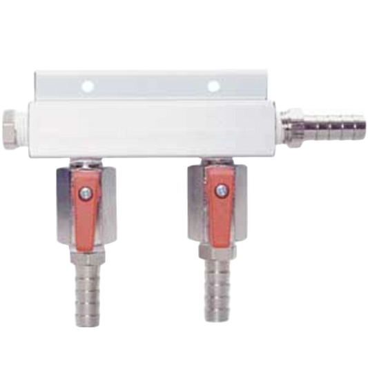 Micro Matic Distribuidor de Gas de 2 Vías. Aluminio