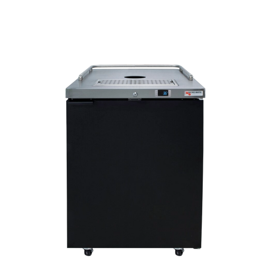 Micro Matic Dispensador de cerveza (Keragetor) 1 barril 23-3/4" con frente y laterales de vinilo negro sin torre
