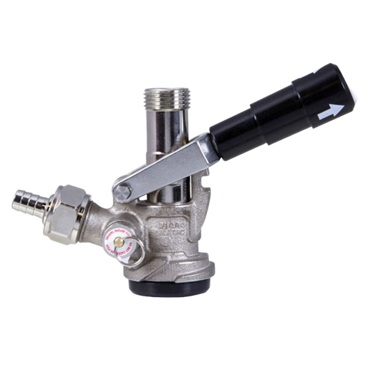 Micro Matic Acoplador de Barril Metálico Grado Cervecero Tipo D Palanca Negra