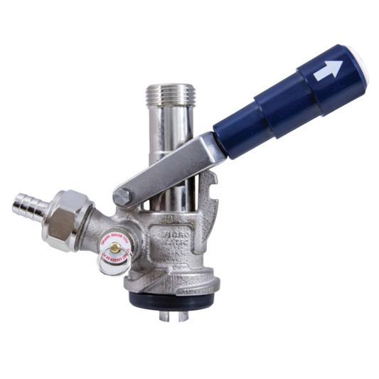 Micro Matic Acoplador de Barril Metálico Tipo S Palanca Azul