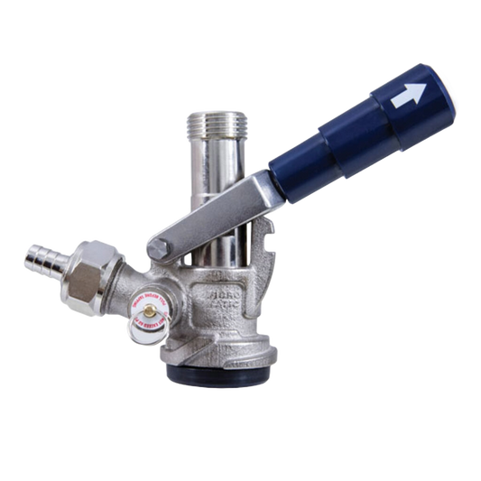 Micro Matic Acoplador de Barril Metálico Tipo D Palanca Azul