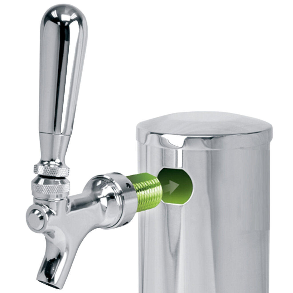 Micro Matic Ensamblaje de Vástago para Grifo de Cerveza – 4-1/8"L con orificio de 1/4" – Acero inoxidable 304