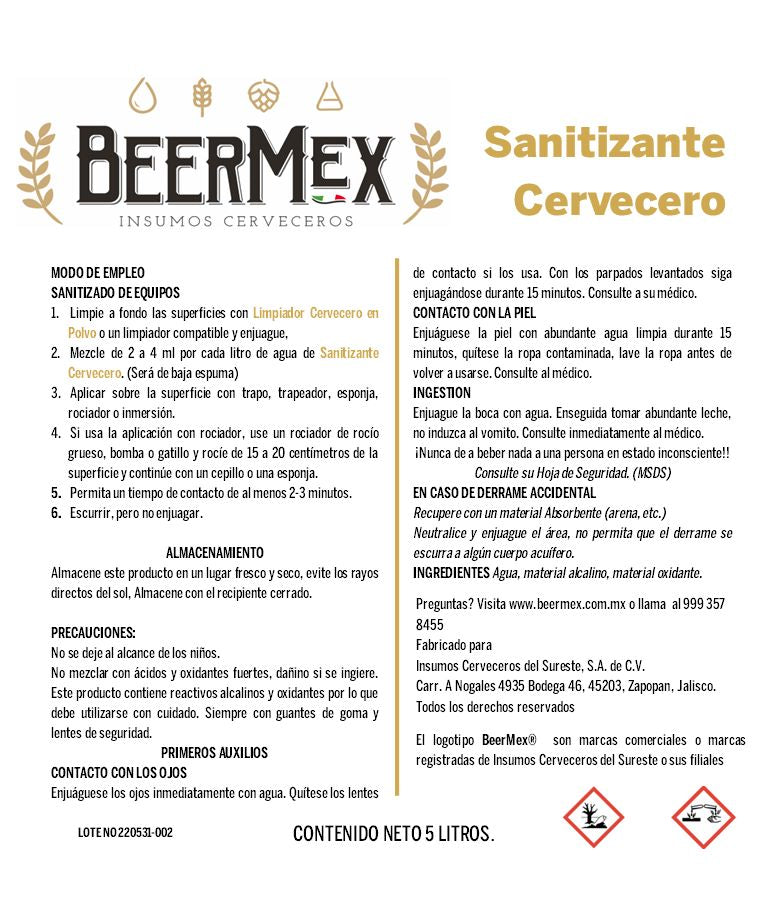 BeerMex Sanitizante Cervecero